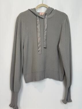 Philosophy Republic Clothing Gray Fuzzy Hoodie Satin Ribbon Size L